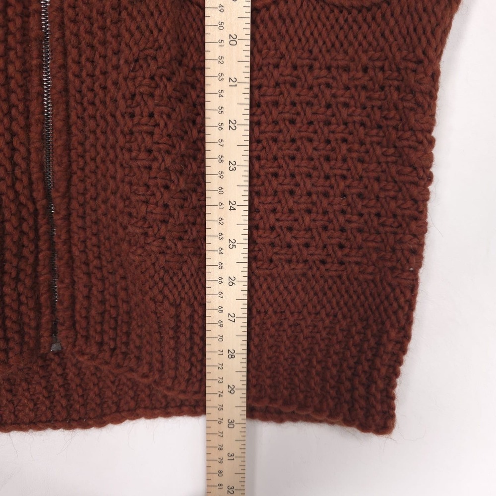 ELSAMANDA ANTHROPOLOGIE New O/S Chunky Knit Zip Cardigan ITALY MADE WOOL ALPACA - Picture 5 of 11